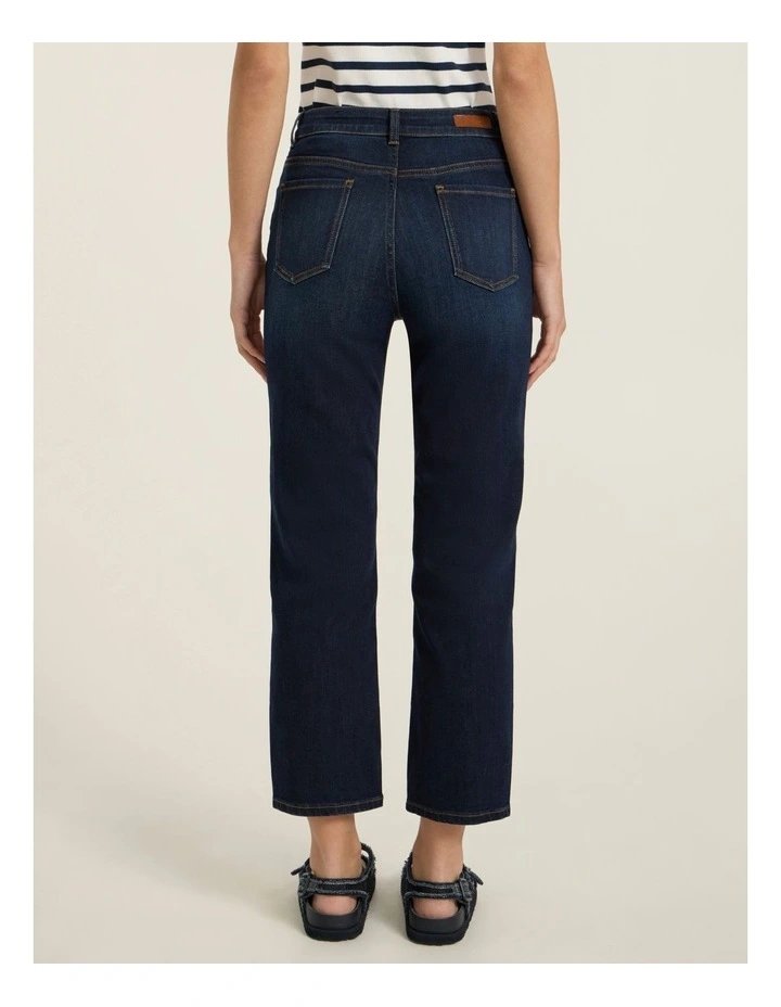 Girlfriend Straight Leg Jean in Deep Sea Blue image 5