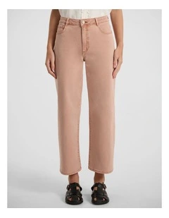 Christie Wide Leg Crop Jean in Rosewood
