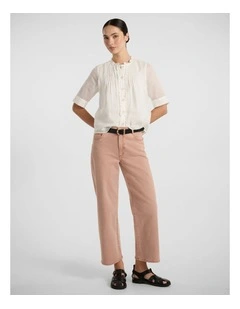 Christie Wide Leg Crop Jean in Rosewood