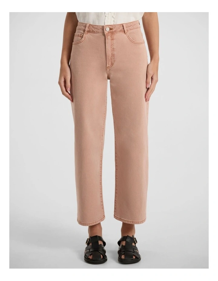 Christie Wide Leg Crop Jean in Rosewood image 2