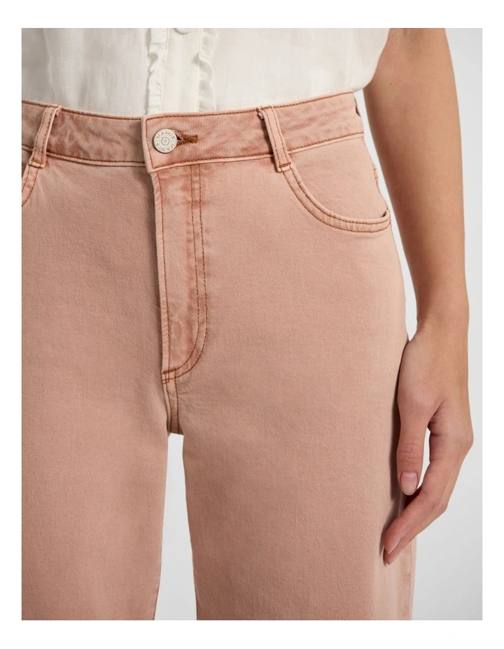 Christie Wide Leg Crop Jean in Rosewood image 3