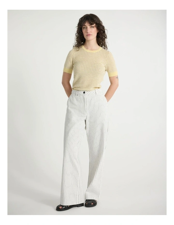 Olivia Wide Leg Jean in White Stripe image 1