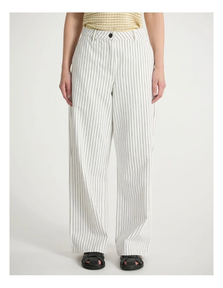 Olivia Wide Leg Jean in White Stripe image 2
