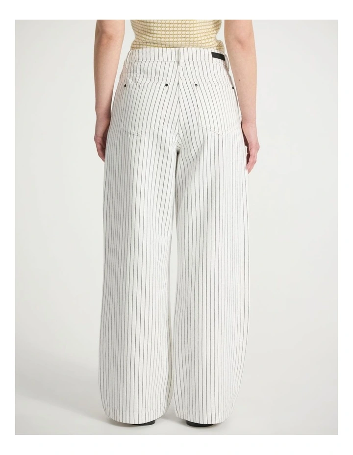 Olivia Wide Leg Jean in White Stripe image 3
