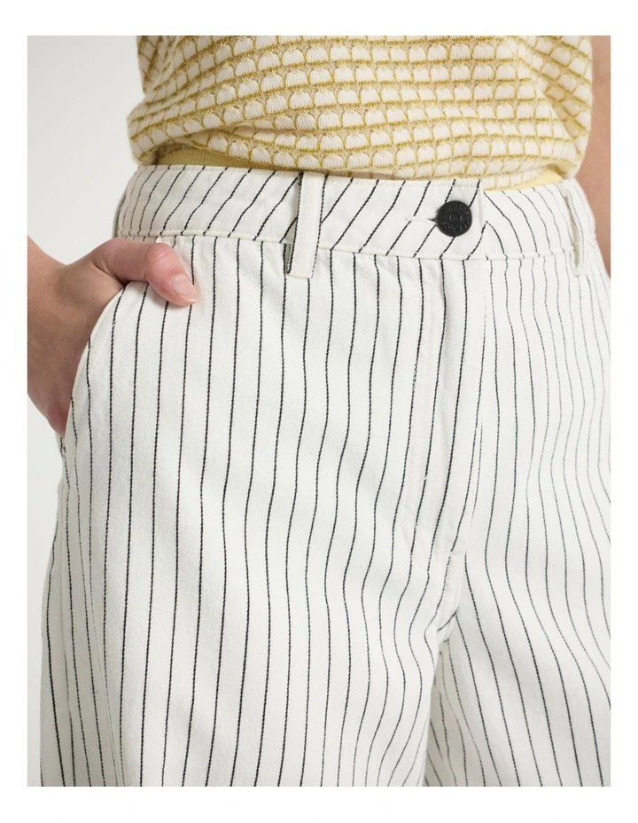 Olivia Wide Leg Jean in White Stripe image 4