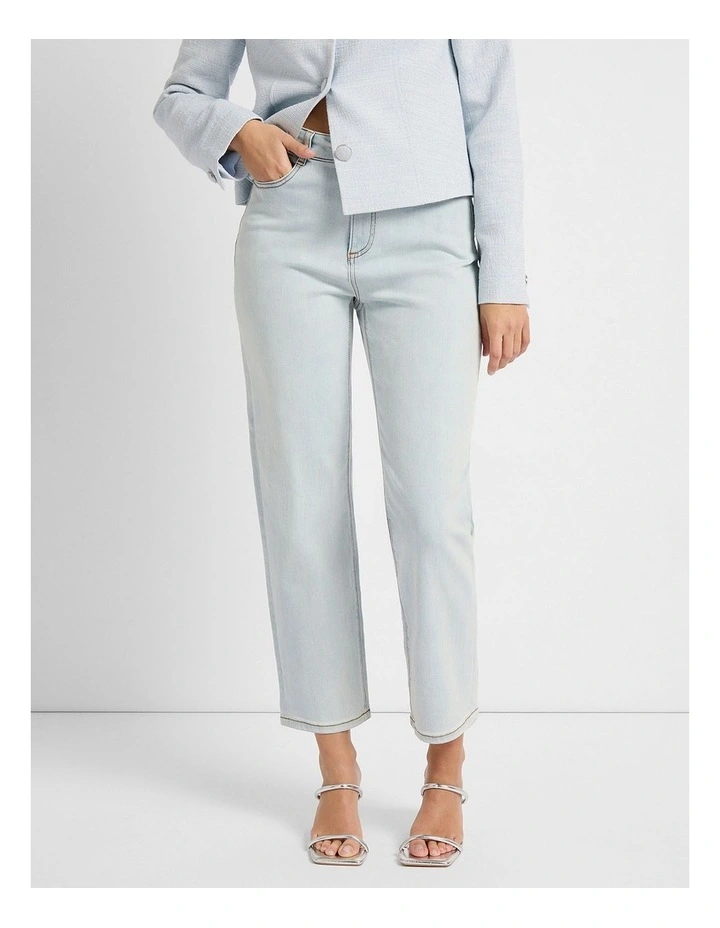 Girlfriend Straight Leg Jean in Paley Blue image 1