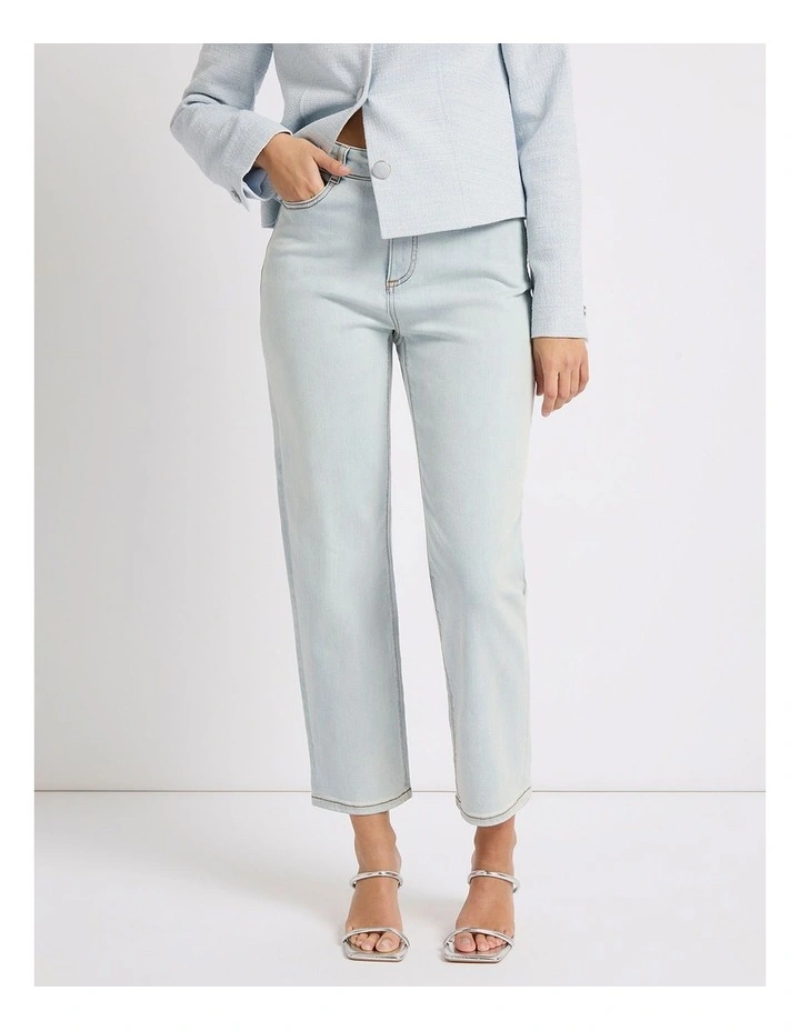 Girlfriend Straight Leg Jean in Paley Blue image 2