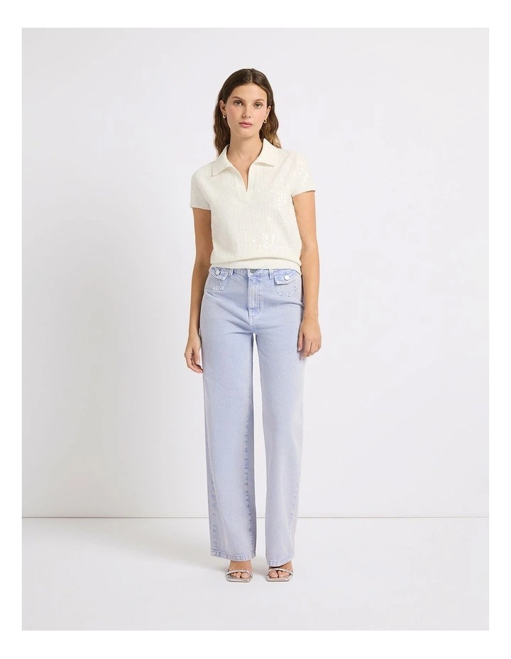 Gwyneth Straight Leg Jean in Periwinkle image 1