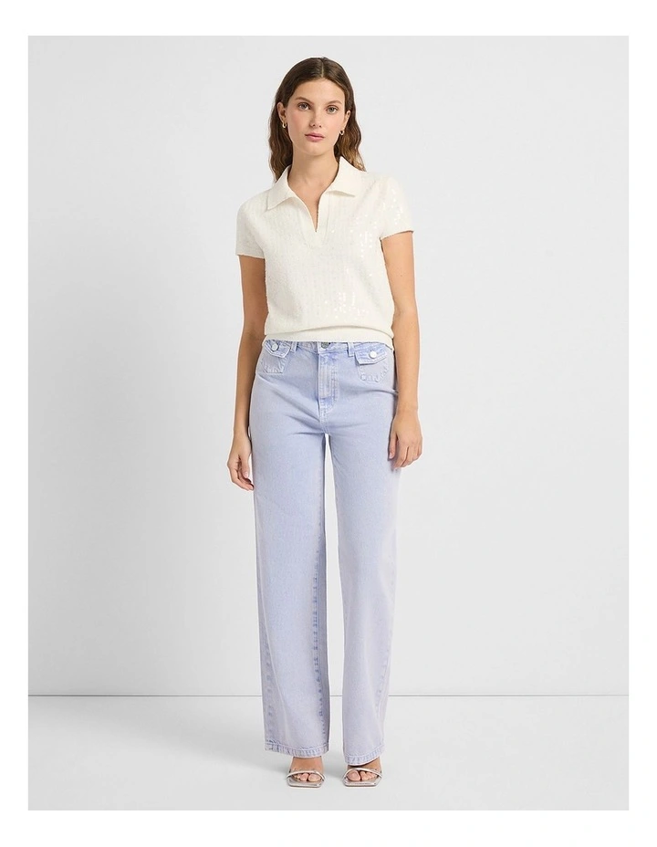 Gwyneth Straight Leg Jean in Periwinkle image 2