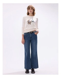 Molly Pinstripe Jean in Blue Stripe