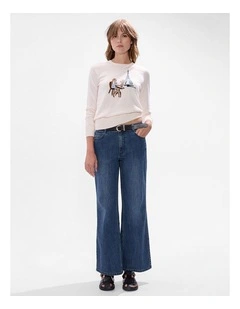 Molly Pinstripe Jean in Blue Stripe