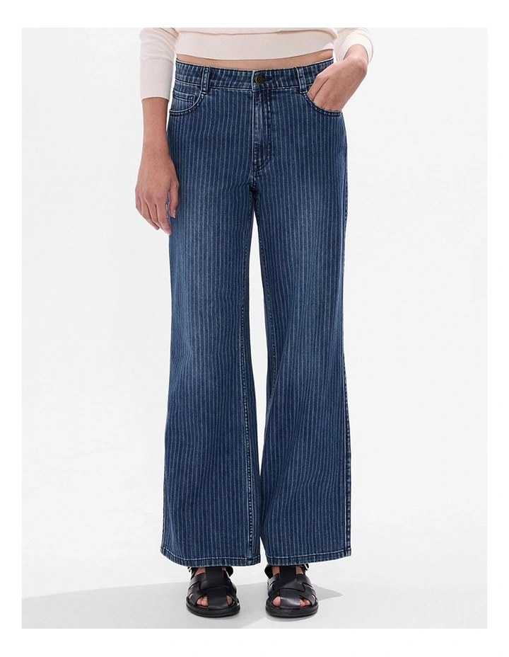 Molly Pinstripe Jean in Blue Stripe image 2