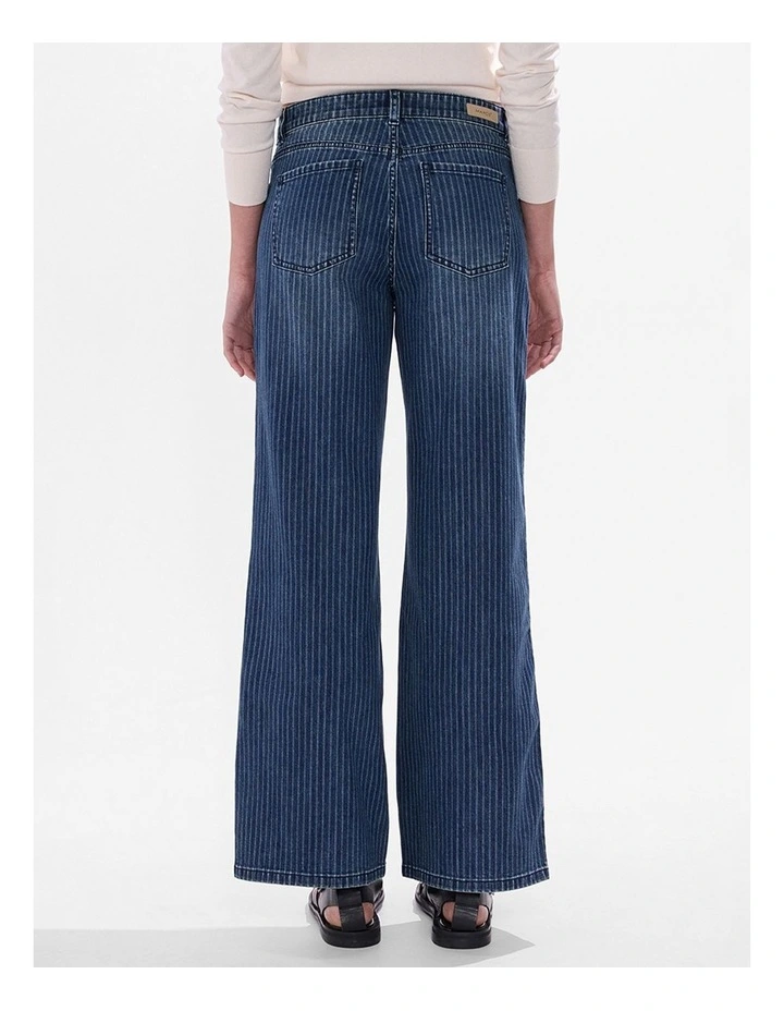 Molly Pinstripe Jean in Blue Stripe image 3