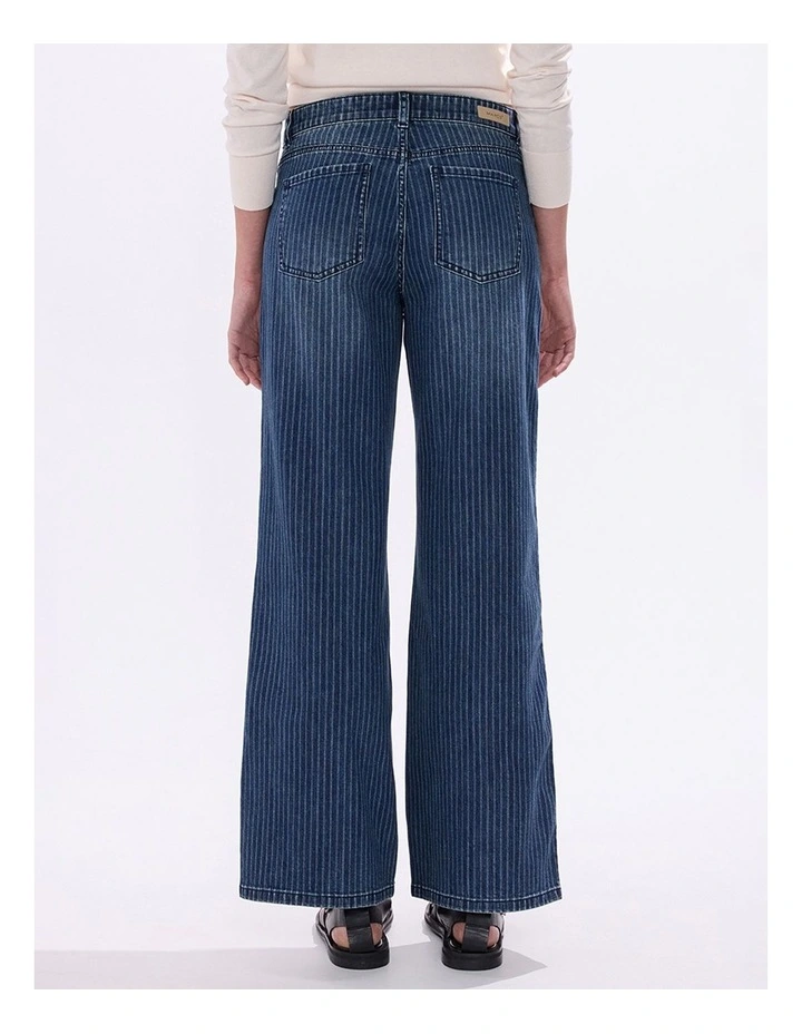 Molly Pinstripe Jean in Blue Stripe image 4