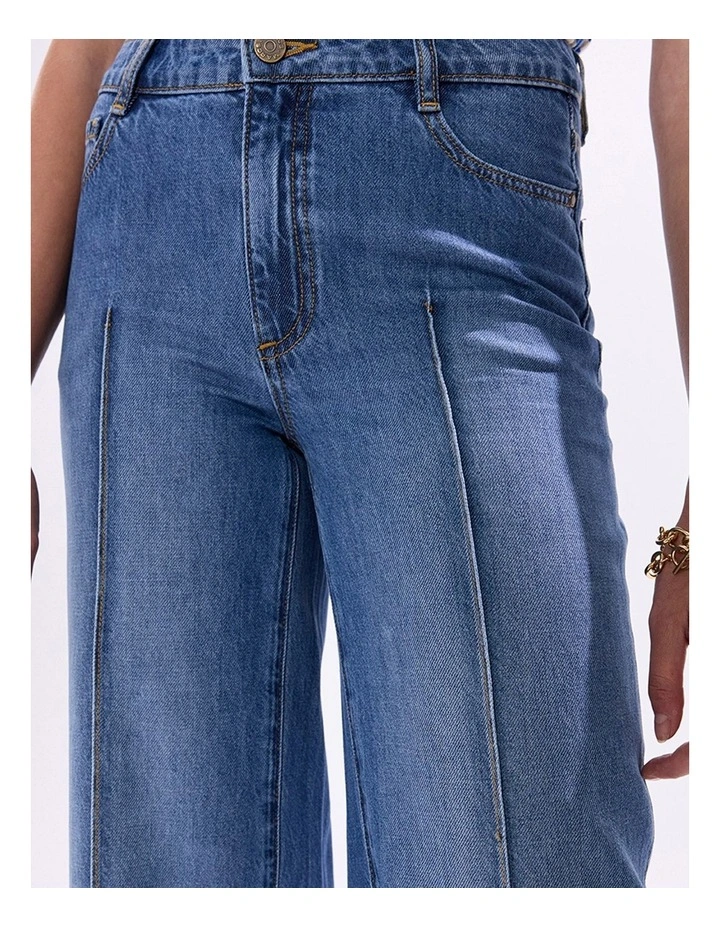 Flora Low Rise Wide Leg Jean in Sicily Blue image 2