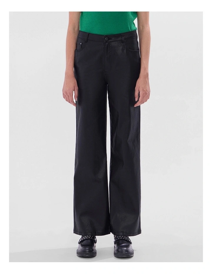 Cosmic Coated Wide Leg Jean in Black image 2