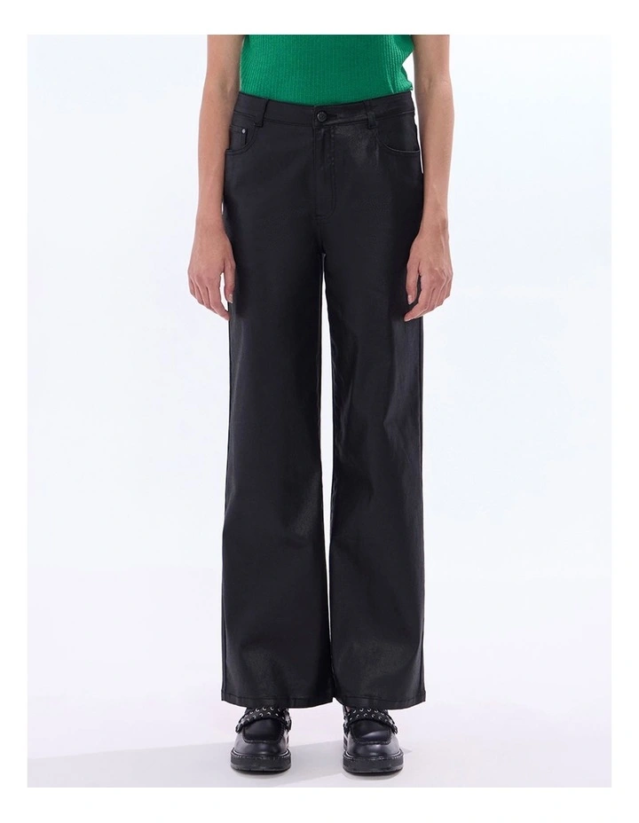 Cosmic Coated Wide Leg Jean in Black image 2