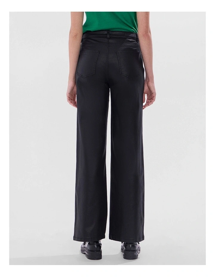 Cosmic Coated Wide Leg Jean in Black image 3