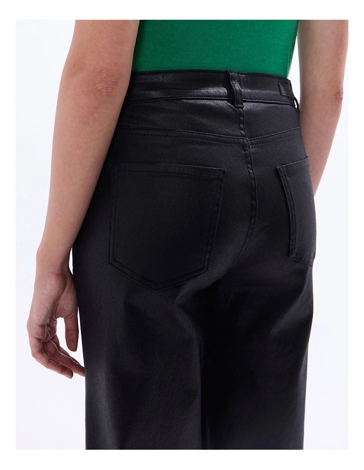 Cosmic Coated Wide Leg Jean in Black image 3