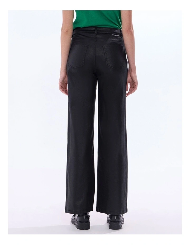 Cosmic Coated Wide Leg Jean in Black image 4