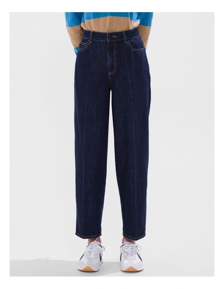 Mickey Waxed Barrel Leg Jean in Indigo image 1