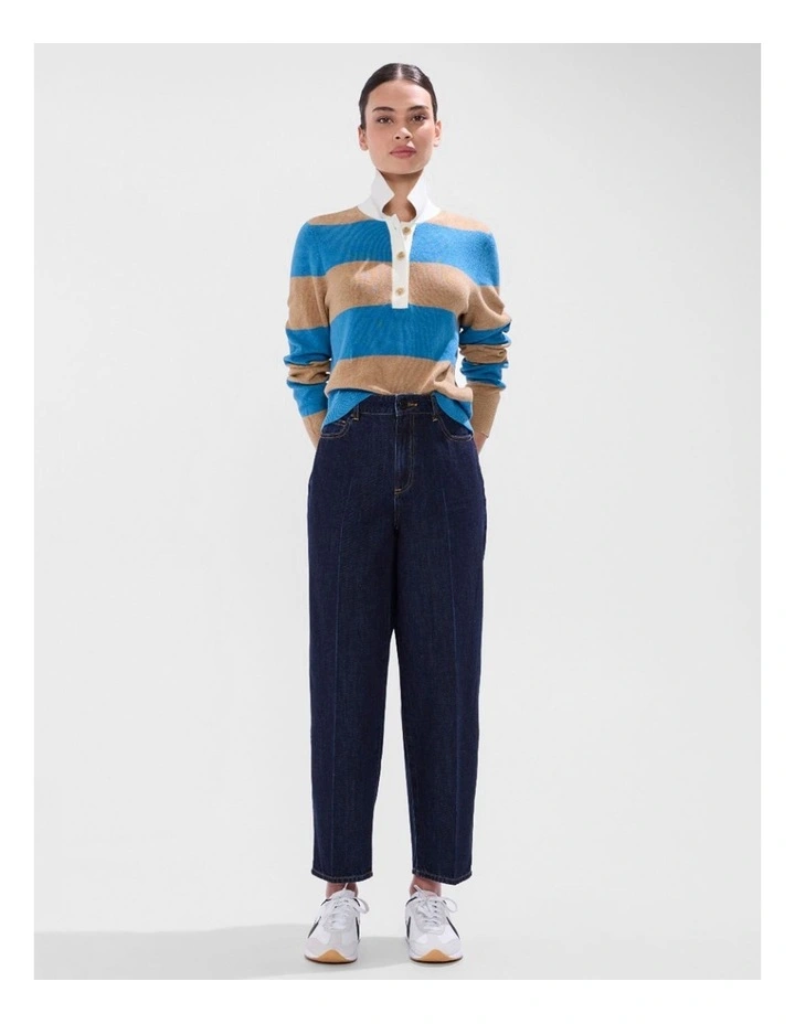 Mickey Waxed Barrel Leg Jean in Indigo image 2