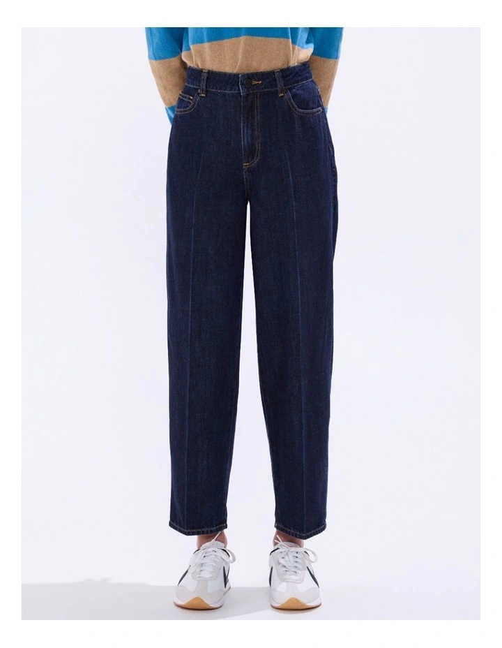 Mickey Waxed Barrel Leg Jean in Indigo image 2