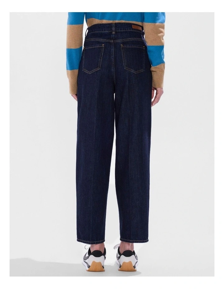 Mickey Waxed Barrel Leg Jean in Indigo image 3
