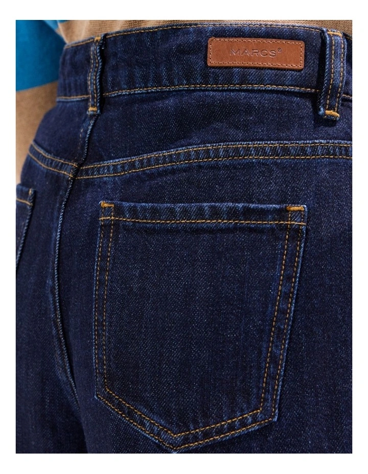 Mickey Waxed Barrel Leg Jean in Indigo image 4