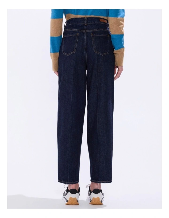 Mickey Waxed Barrel Leg Jean in Indigo image 5