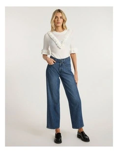 Paolo Wide Leg Jean in Mid Wash