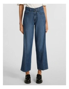 Paolo Wide Leg Jean in Mid Wash