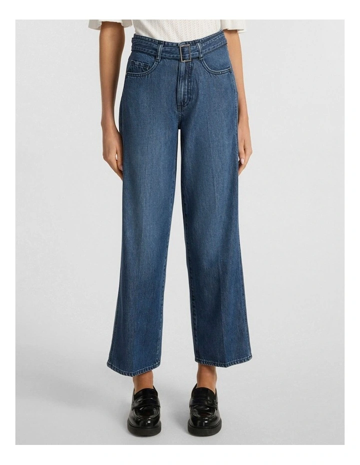 Paolo Wide Leg Jean in Mid Wash image 1