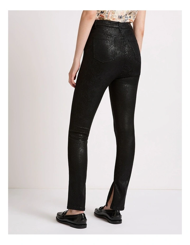 Lana Coated Straight Leg Jean in Snake Print image 3