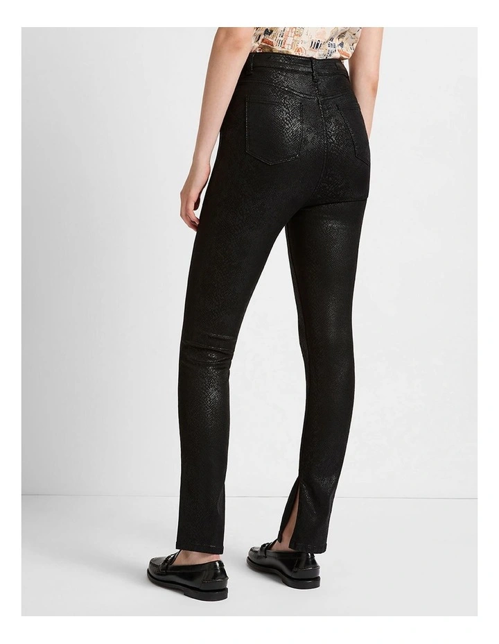 Lana Coated Straight Leg Jean in Snake Print image 3