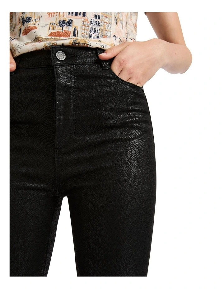 Lana Coated Straight Leg Jean in Snake Print image 3