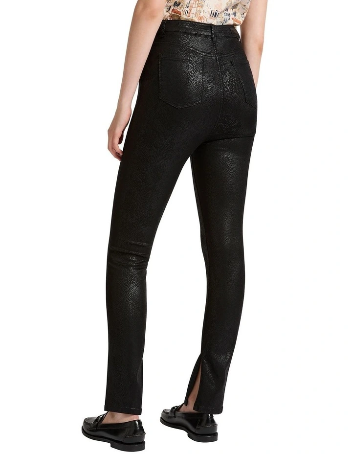 Lana Coated Straight Leg Jean in Snake Print image 4