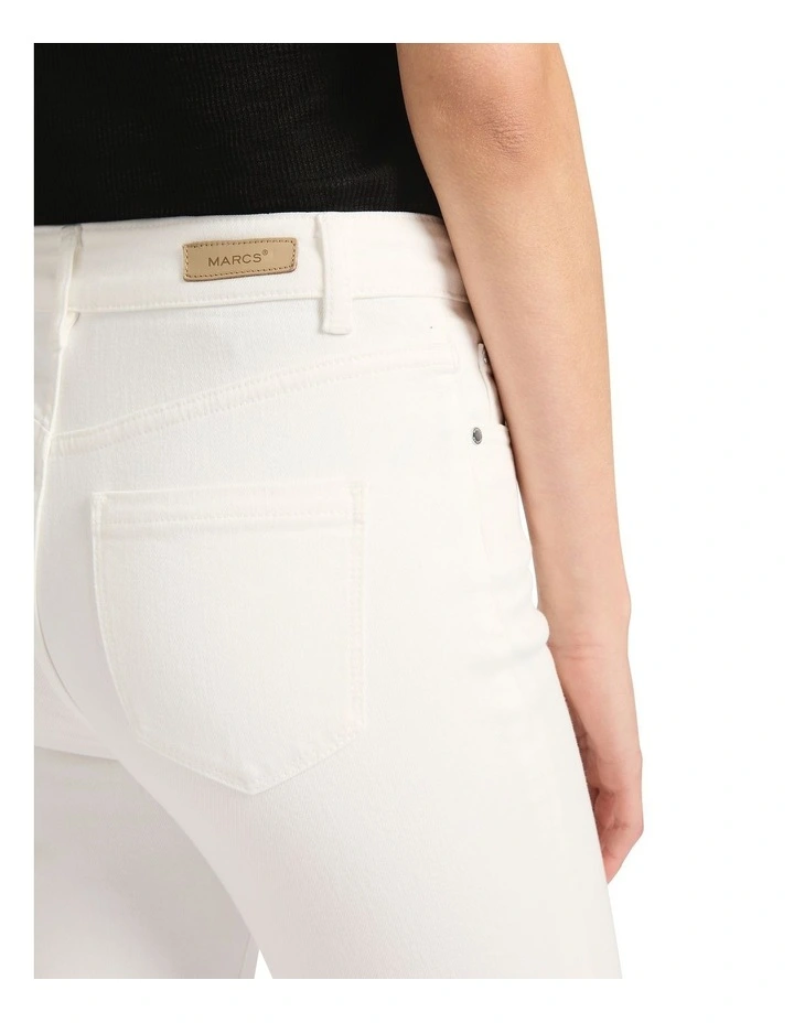 Emilie Cropped Flare Jean in Ivory image 4