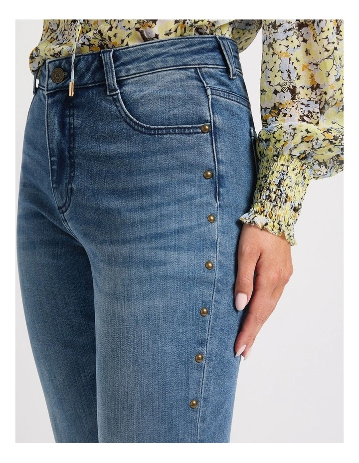 Mariah Studded Girlfriend Jean in Han Blue image 3