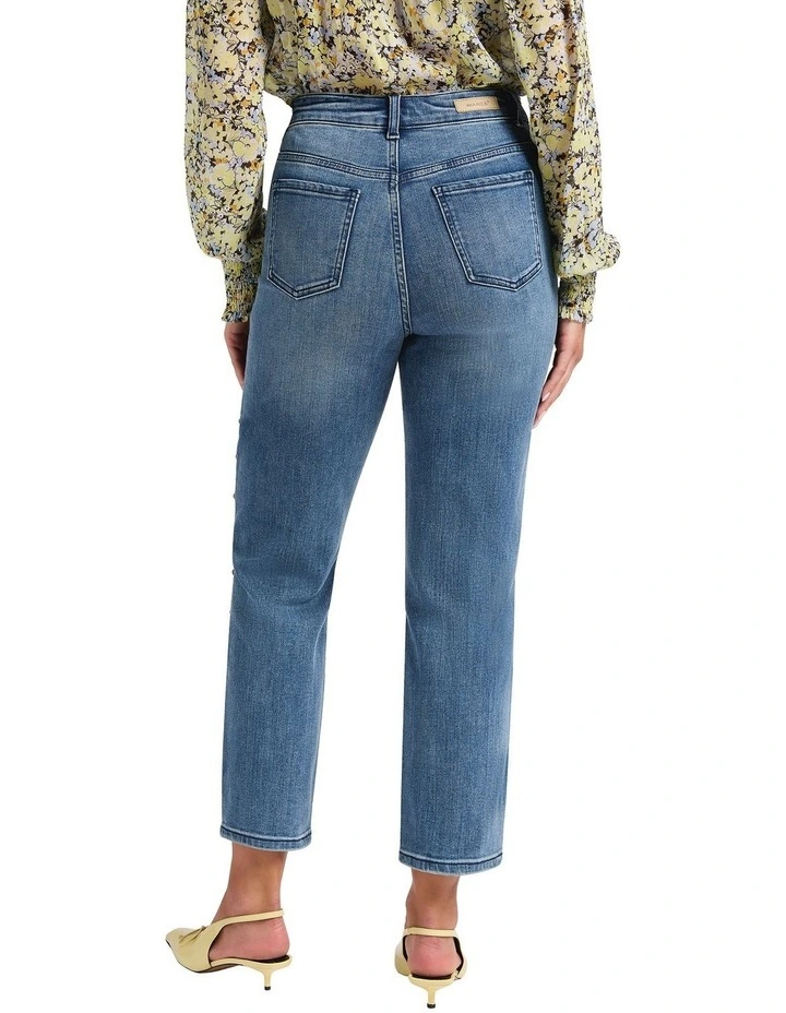 Mariah Studded Girlfriend Jean in Han Blue image 3