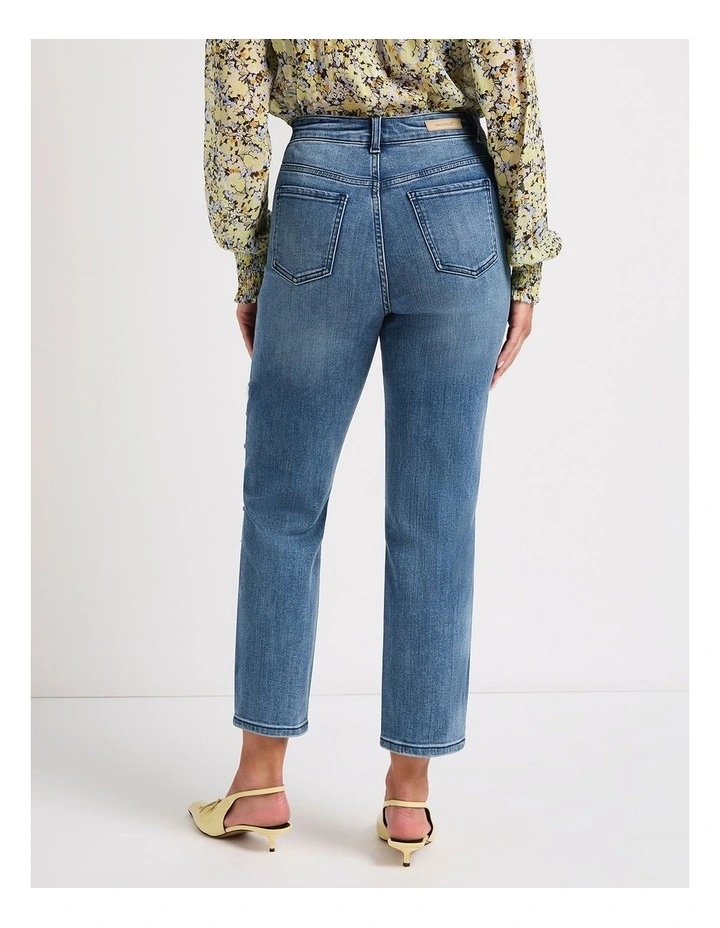 Mariah Studded Girlfriend Jean in Han Blue image 4