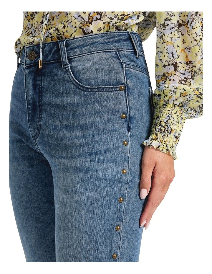 Mariah Studded Girlfriend Jean in Han Blue image 4