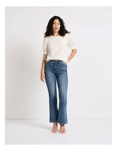 Tess Two Tone Flare Jean in Californian Blue