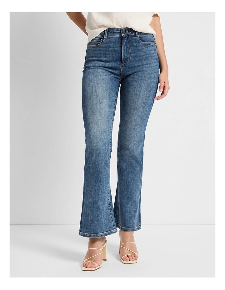 Tess Two Tone Flare Jean in Californian Blue image 1