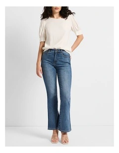 Tess Two Tone Flare Jean in Californian Blue