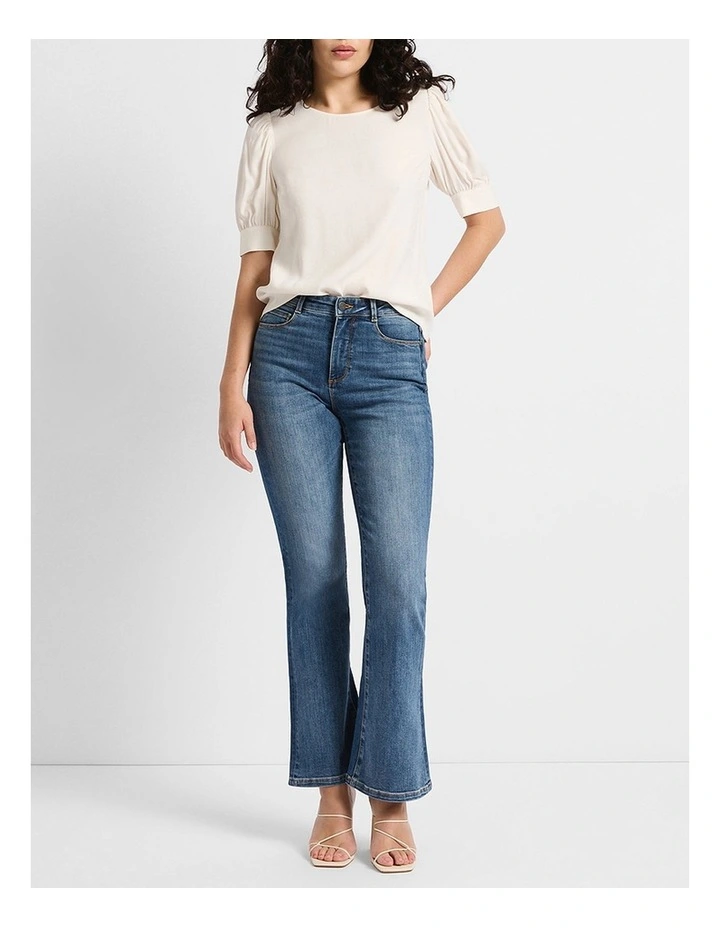 Tess Two Tone Flare Jean in Californian Blue image 2