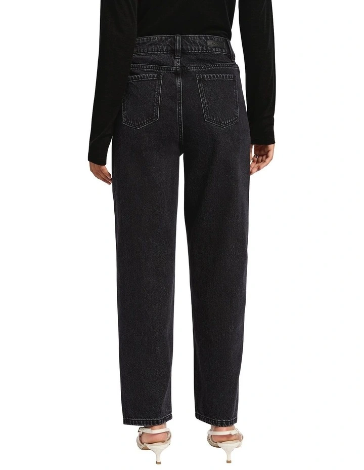 Soren Sparkle Barrel Leg Jean in Washed Black image 5