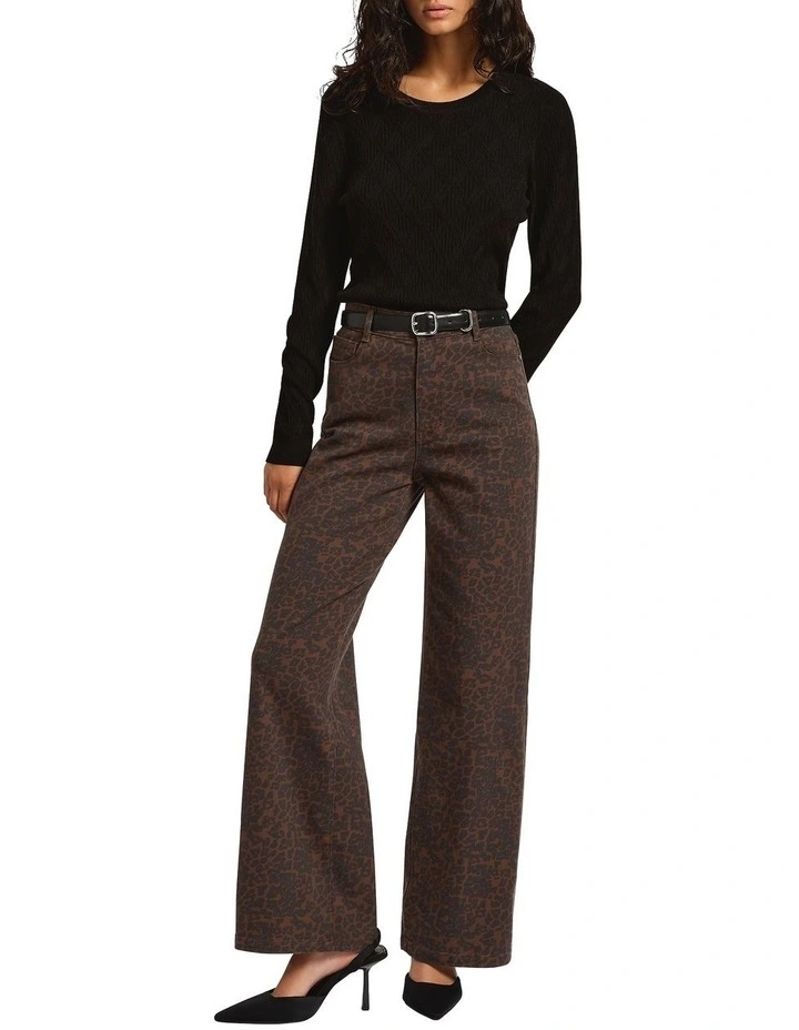 Maya Wide Leg Jean in Leopard image 1