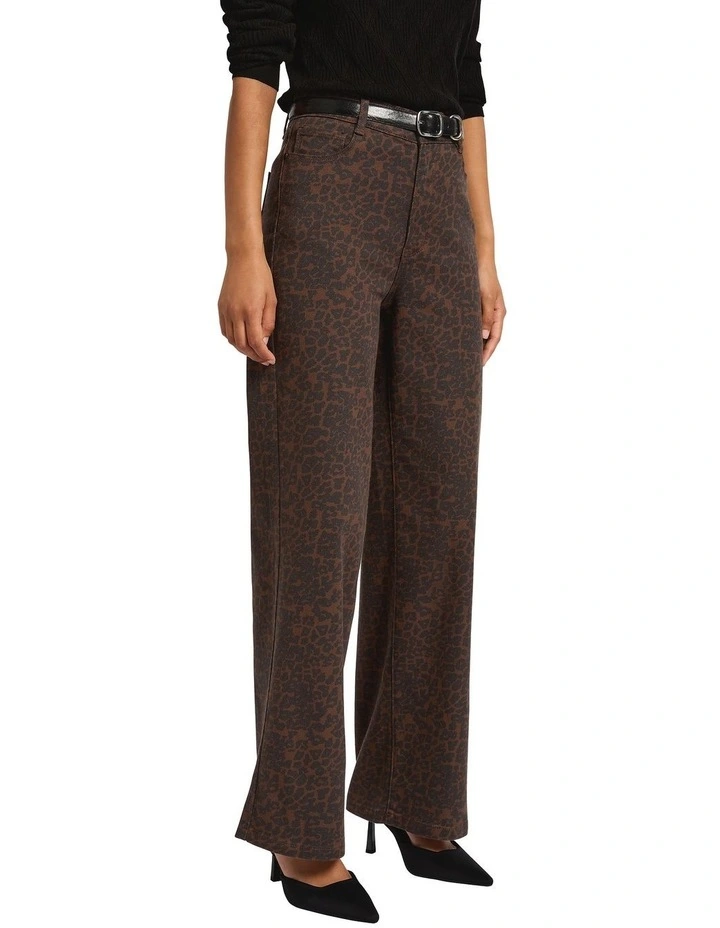 Maya Wide Leg Jean in Leopard image 2