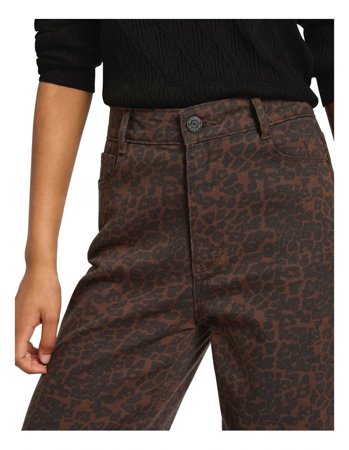 Maya Wide Leg Jean in Leopard image 3